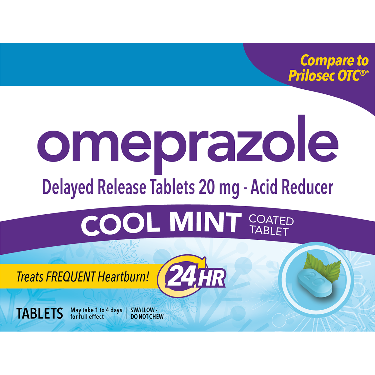 Omeprazole Delayed Release Tablets Cool Mint Omeprazole OTC   Omeprazole Coolmint 1200 