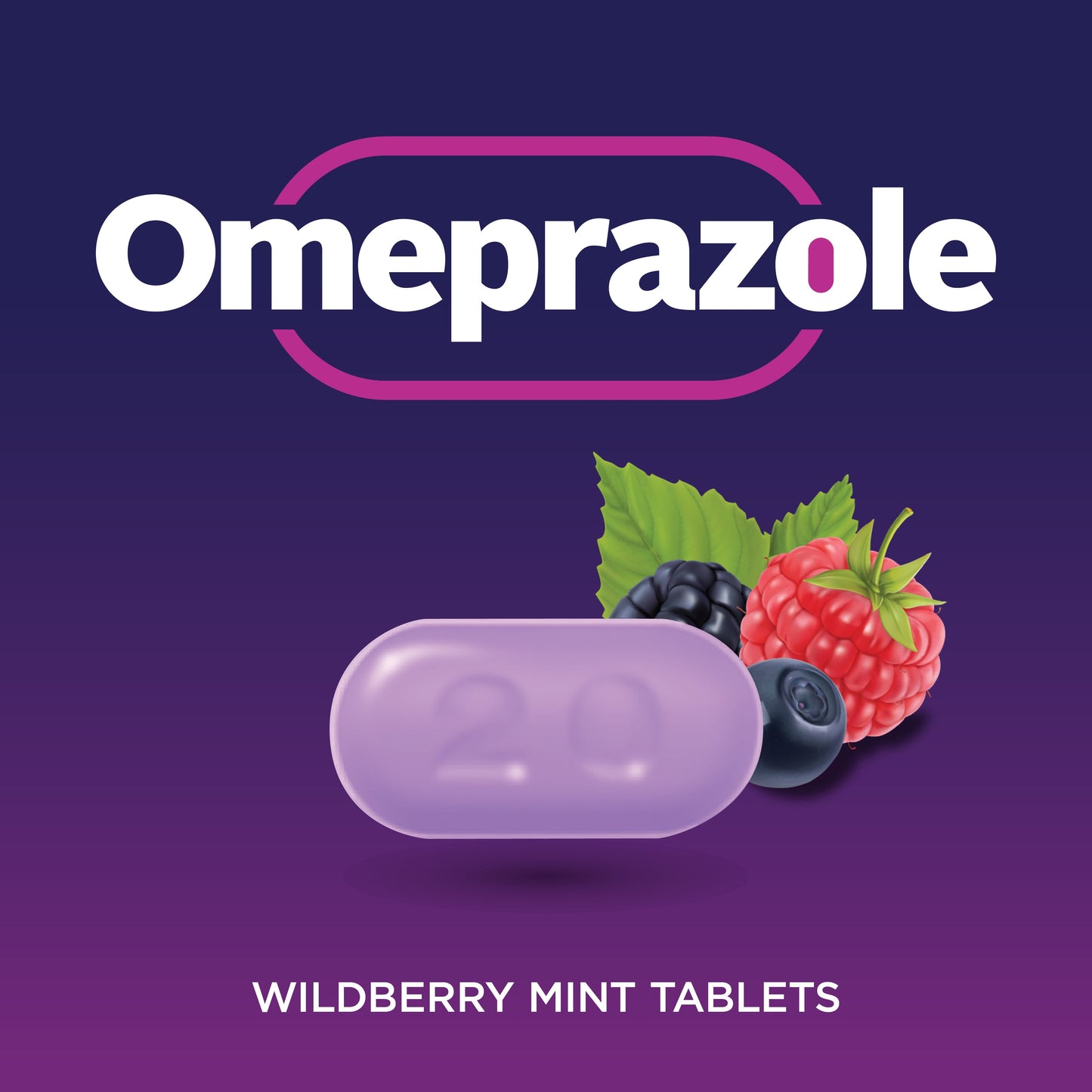 Omeprazole Delayed Release Tablets, Wildberry Mint